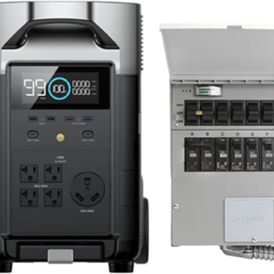 120V Home Power Outage Backup Kit; Solar Generator; 3600Wh Power Station with Transfer Switch Kit; 3600W AC Output