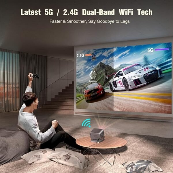 AI Auto Focus 4K Projector with Screen; WiFi and Bluetooth; 3D Stereo Sound - Image 3