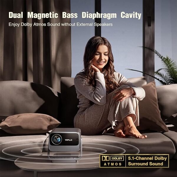 AI Auto Focus 4K Projector with Screen; WiFi and Bluetooth; 3D Stereo Sound - Image 4