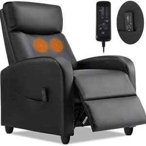 Recliner Chair for Adults, Massage Reclining Chair for Living Room, Adjustable Modern Recliners Chair, Home Theater Seating Single Sofa Recliner with Padded Seat Backrest