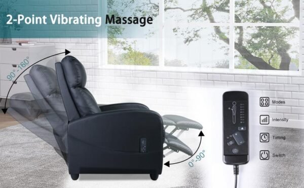 Recliner Chair for Adults, Massage Reclining Chair for Living Room, Adjustable Modern Recliners Chair, Home Theater Seating Single Sofa Recliner with Padded Seat Backrest - Image 2