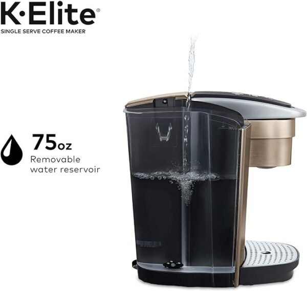 Keurig K-Elite Single Serve K-Cup Pod Coffee Maker, Brushed Gold - Image 3