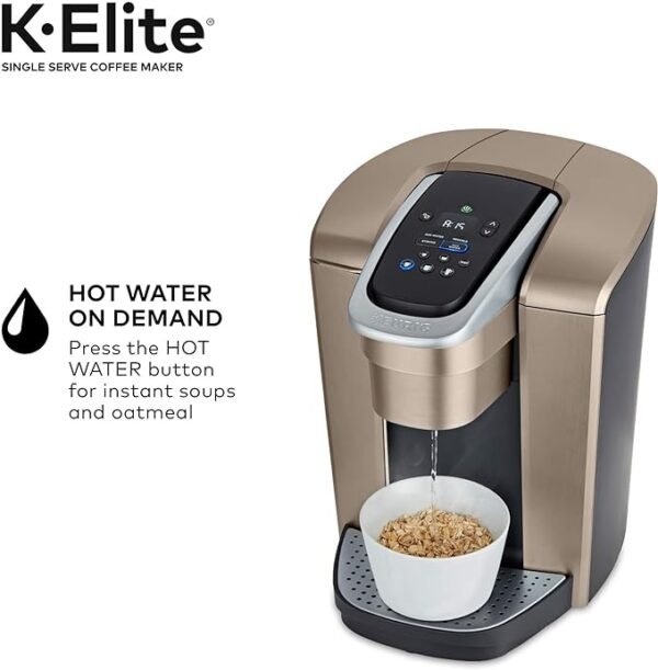 Keurig K-Elite Single Serve K-Cup Pod Coffee Maker, Brushed Gold - Image 2