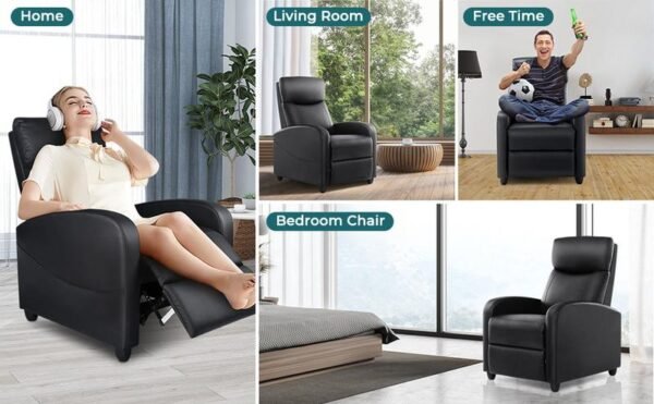Recliner Chair for Adults, Massage Reclining Chair for Living Room, Adjustable Modern Recliners Chair, Home Theater Seating Single Sofa Recliner with Padded Seat Backrest - Image 4