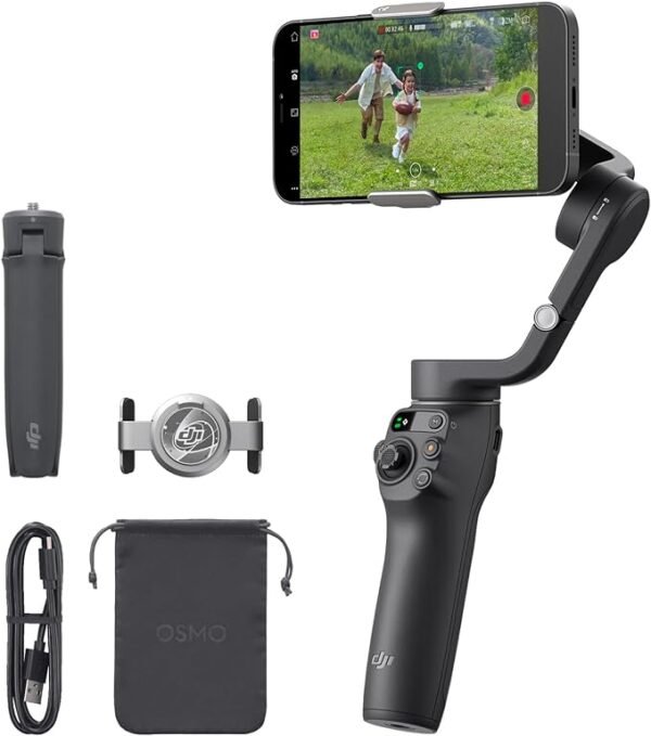 Gimbal Stabilizer for Smartphones, 3-Axis Phone Gimbal, Built-In Extension Rod, Object Tracking, Portable and Foldable, Vlogging Stabilizer, YouTube TikTok